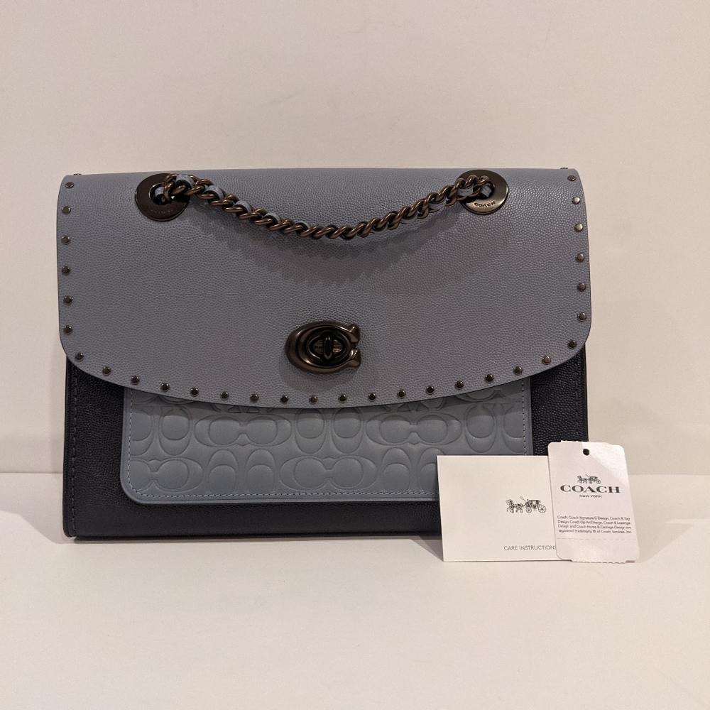 Coach Parker In Signature Leather With Rivets - Picture 2 of 11